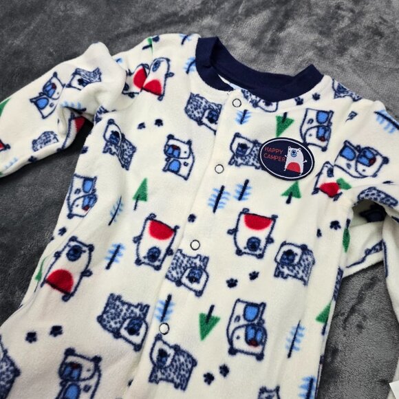 Weeplay Fleece Pajama Set 3–6M NWT 2-Pack Baby Footies Happy Camper Print - Picture 5 of 12